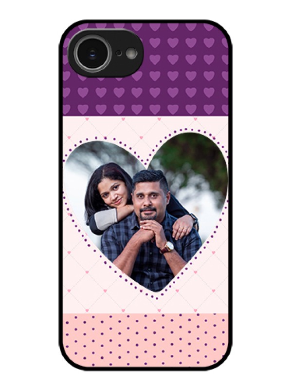 Custom iPhone 16e Custom Glass Phone Case - Violet Love Dots Design