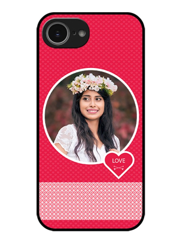 Custom iPhone 16e Custom Glass Phone Case - Pink Color Pattern Design