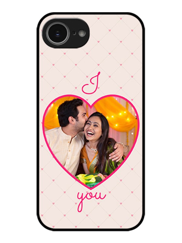 Custom iPhone 16e Custom Glass Phone Case - Heart Shape Design