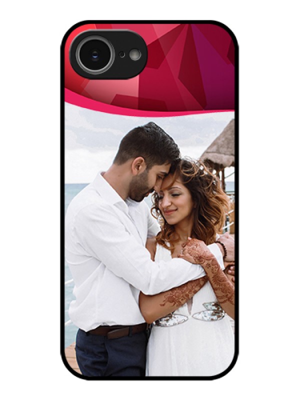 Custom iPhone 16e Custom Glass Phone Case - Red Abstract Design