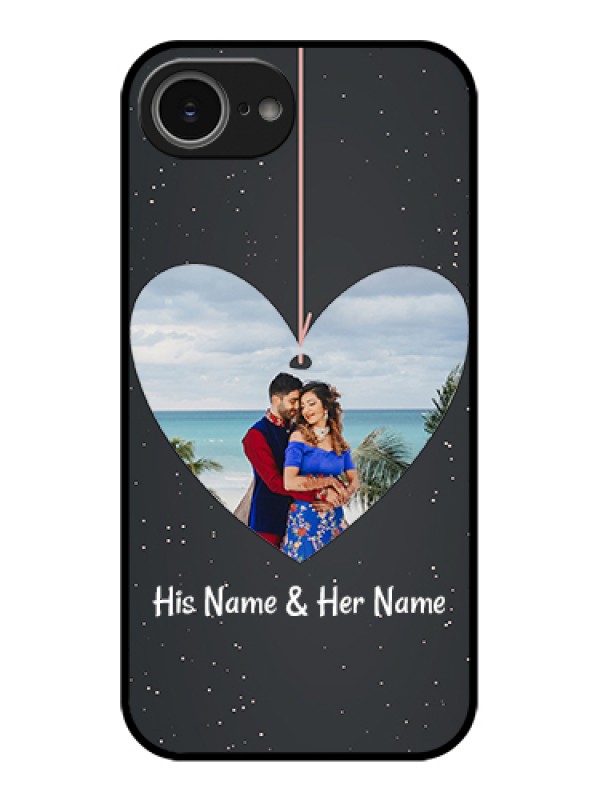 Custom iPhone 16e Custom Glass Phone Case - Hanging Heart Design