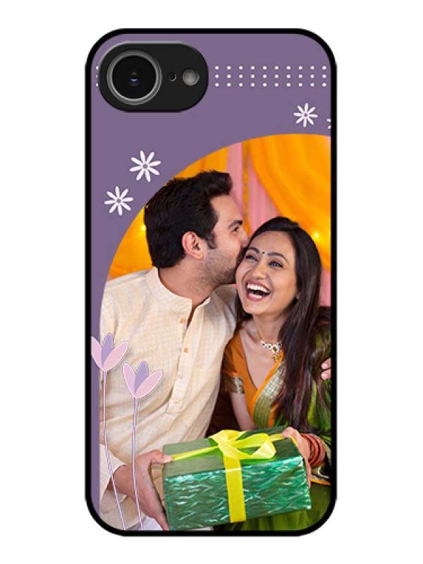Custom iPhone 16e Custom Glass Phone Case - Lavender Flowers Design