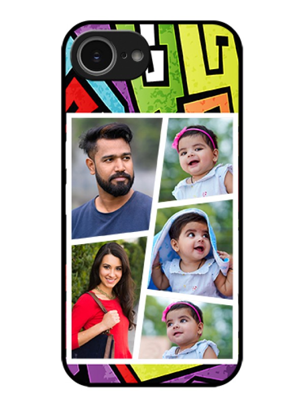 Custom iPhone 16e Custom Glass Phone Case - Graffiti Pattern Design