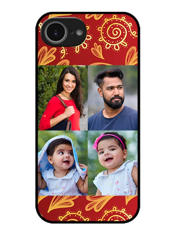 Custom iPhone 16e Custom Glass Phone Case - 4 Image Traditional Design