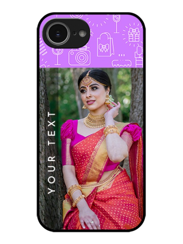 Custom iPhone 16e Custom Glass Phone Case - Birthday Icons Design