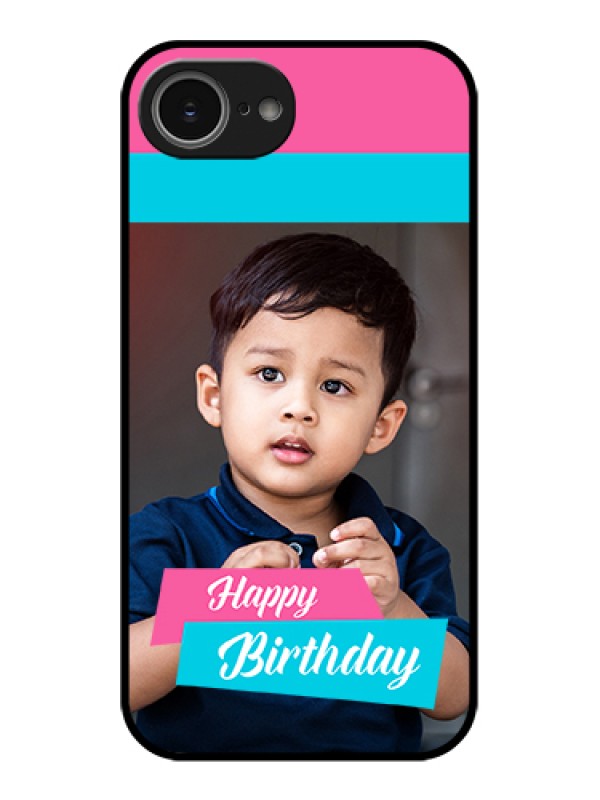 Custom iPhone 16e Custom Glass Phone Case - Image Holder With 2 Color Design