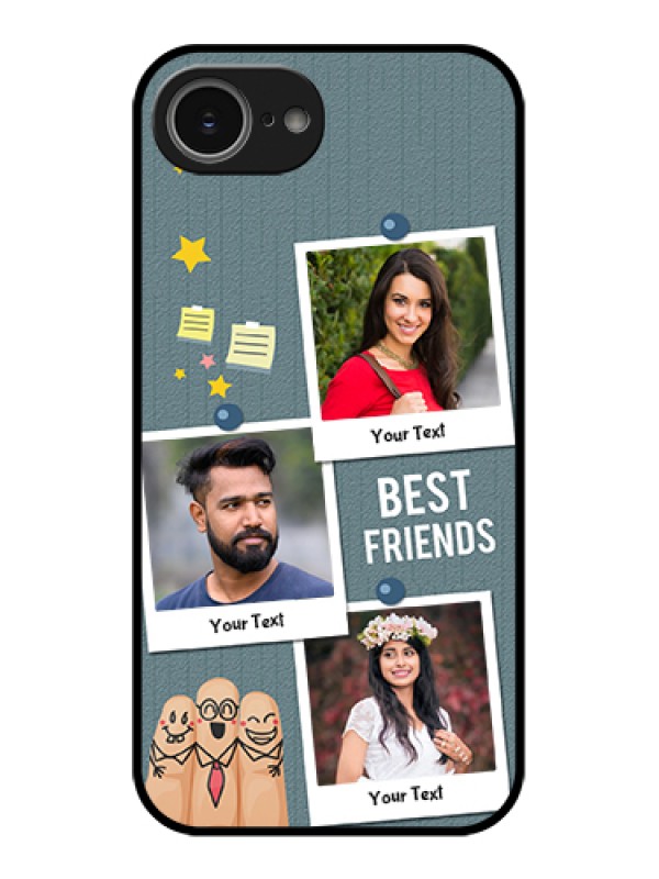 Custom iPhone 16e Custom Glass Phone Case - Sticky Frames And Friendship Design