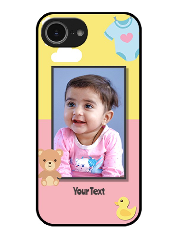 Custom iPhone 16e Custom Glass Phone Case - Kids 2 Color Design