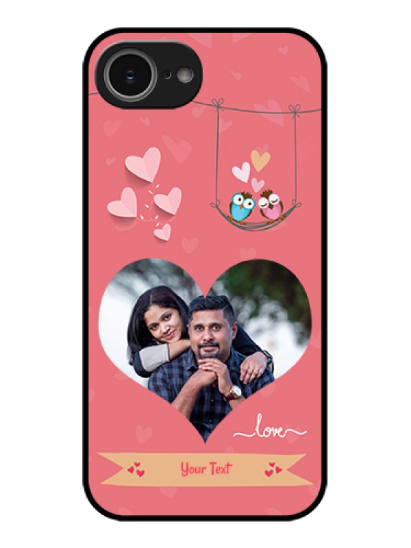 Custom iPhone 16e Custom Glass Phone Case - Peach Color Love Design