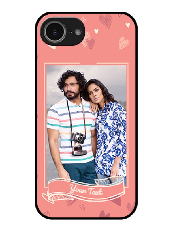 Custom iPhone 16e Custom Glass Phone Case - Love Doodle Art Design
