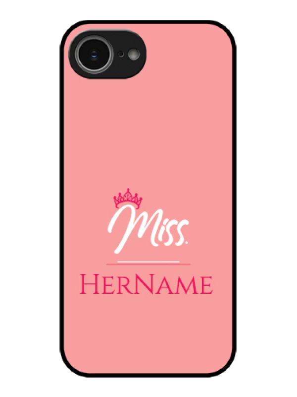 Custom iPhone 16e Custom Glass Phone Case - Mrs With Name Design