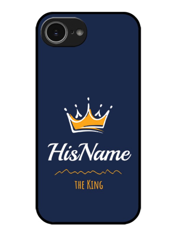 Custom iPhone 16e Custom Glass Phone Case - King With Name Design