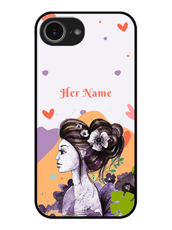 Custom iPhone 16e Custom Glass Phone Case - Woman And Nature Design