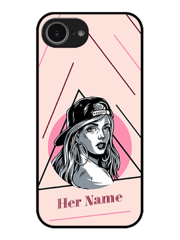 Custom iPhone 16e Custom Glass Phone Case - Rockstar Girl Design