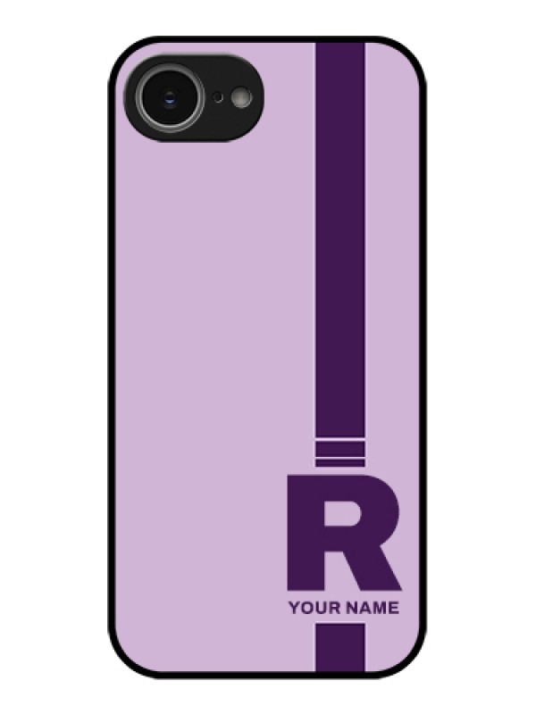 Custom iPhone 16e Custom Glass Phone Case - Simple Dual Tone Stripe With Name Design