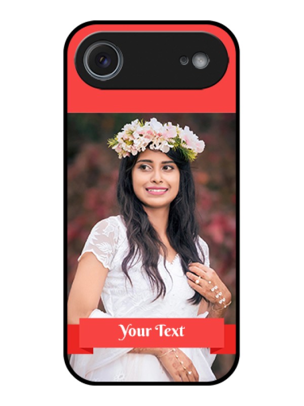 Custom Apple iPhone 17 Air Custom Glass Phone Case - Simple Red Color Design