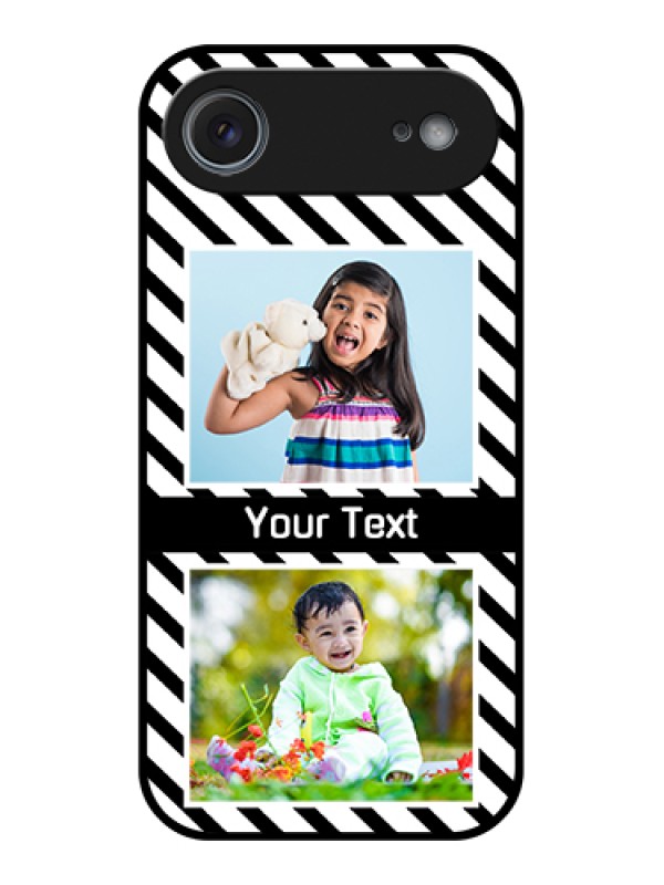 Custom Apple iPhone 17 Air Custom Glass Phone Case - Black And White Stripes Design