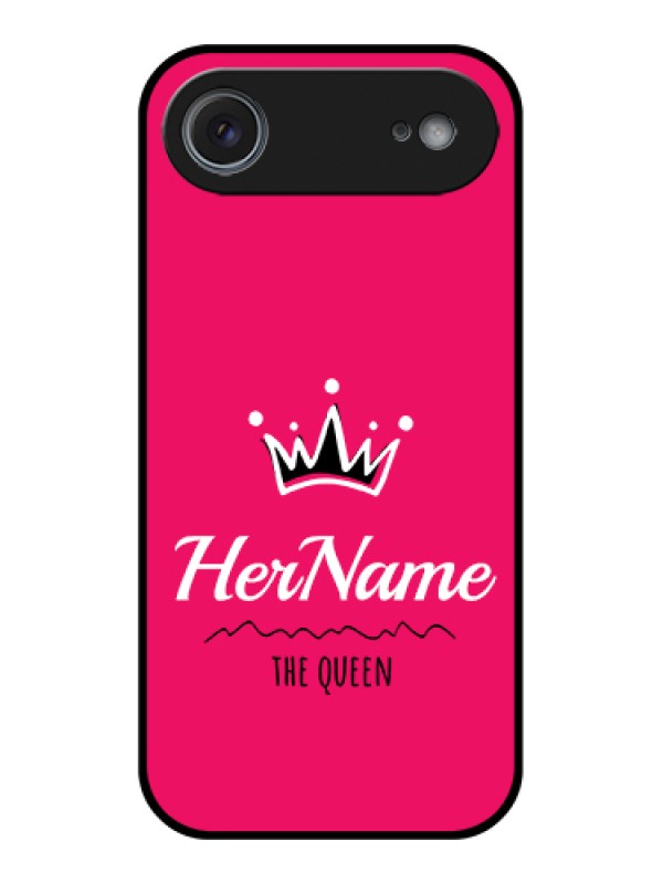 Custom Apple iPhone 17 Air Custom Glass Phone Case - Queen With Name Design