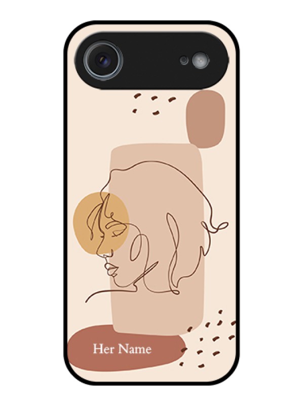 Custom Apple iPhone 17 Air Custom Glass Phone Case - Calm Woman Line Art Design