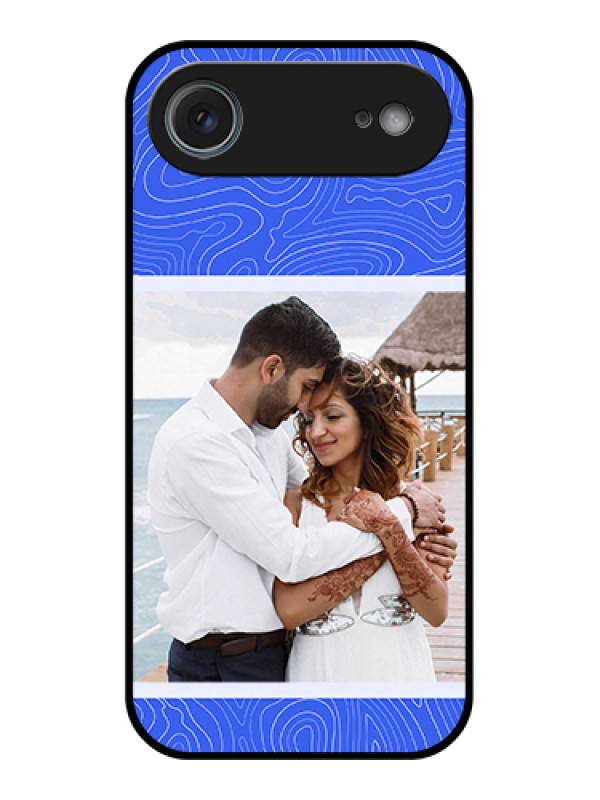 Custom Apple iPhone 17 Air Custom Glass Phone Case - Curved Line Art With Blue And White Design
