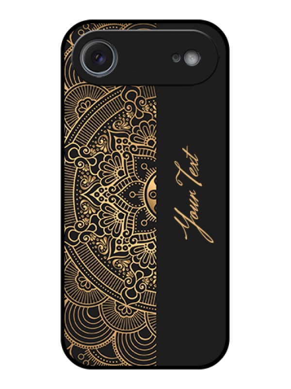 Custom Apple iPhone 17 Air Custom Glass Phone Case - Mandala Art With Custom Text Design
