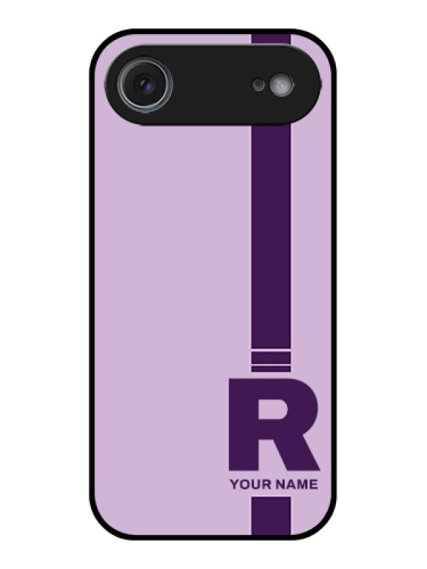 Custom Apple iPhone 17 Air Custom Glass Phone Case - Simple Dual Tone Stripe With Name Design
