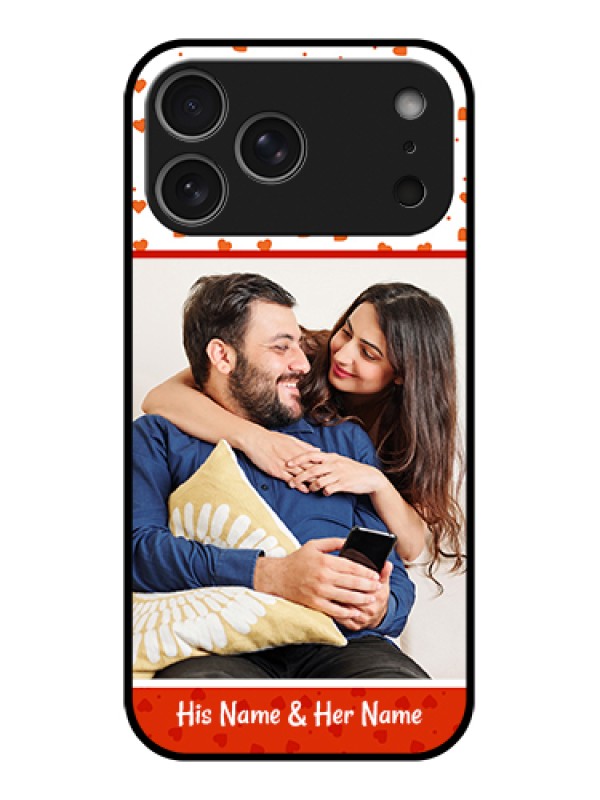 Custom Apple iPhone 17 Pro Max Custom Glass Phone Case - Orange Love Symbol Design