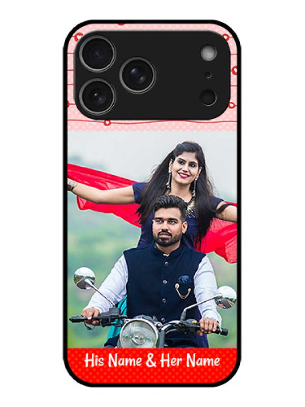Custom Apple iPhone 17 Pro Max Custom Glass Phone Case - Red Pattern Case Design