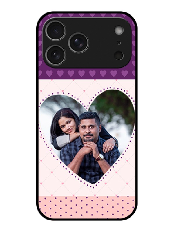Custom Apple iPhone 17 Pro Max Custom Glass Phone Case - Violet Love Dots Design