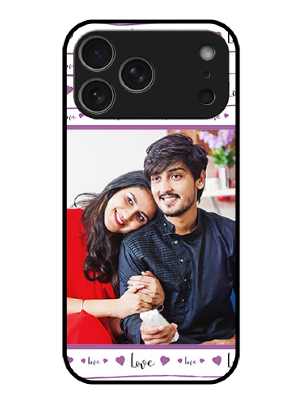 Custom Apple iPhone 17 Pro Max Custom Glass Phone Case - Couples Heart Design