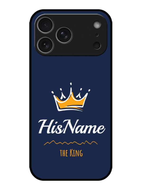 Custom Apple iPhone 17 Pro Max Custom Glass Phone Case - King With Name Design