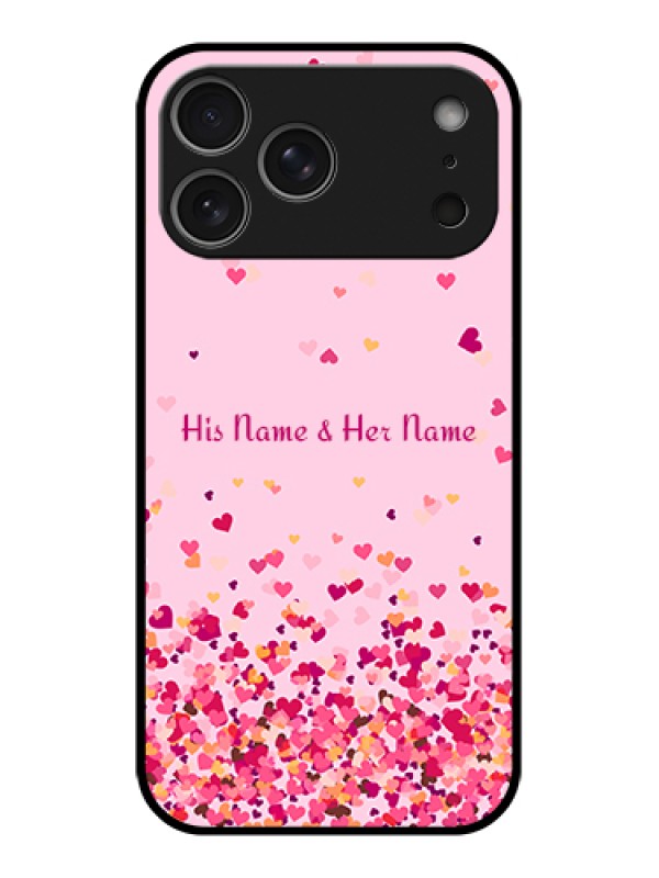 Custom Apple iPhone 17 Pro Max Custom Glass Phone Case - Floating Hearts Design