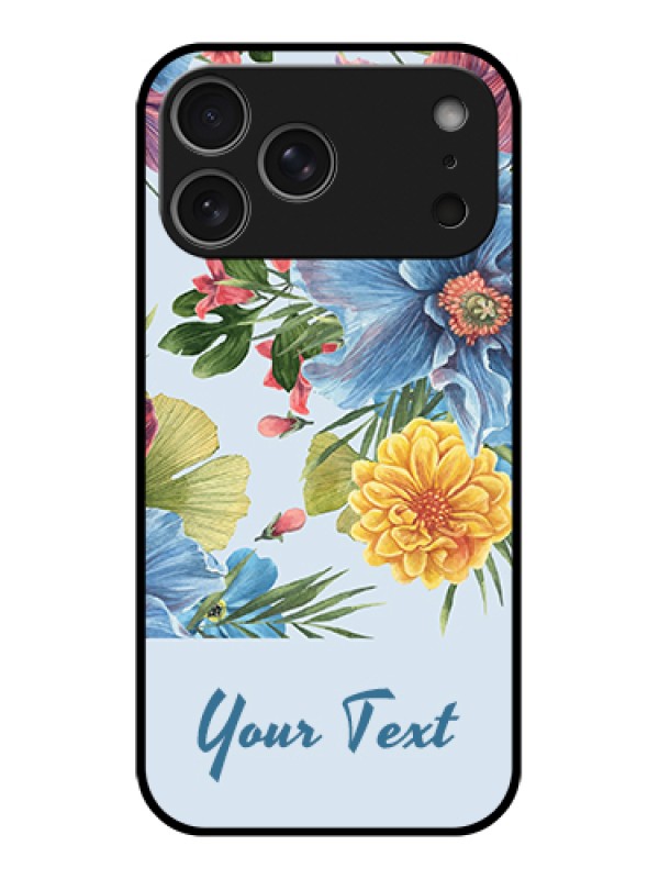 Custom Apple iPhone 17 Pro Max Custom Glass Phone Case - Stunning Watercolored Flowers Painting Design