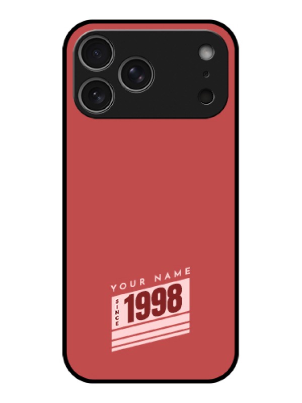 Custom Apple iPhone 17 Pro Max Custom Glass Phone Case - Red Custom Year Of Birth Design