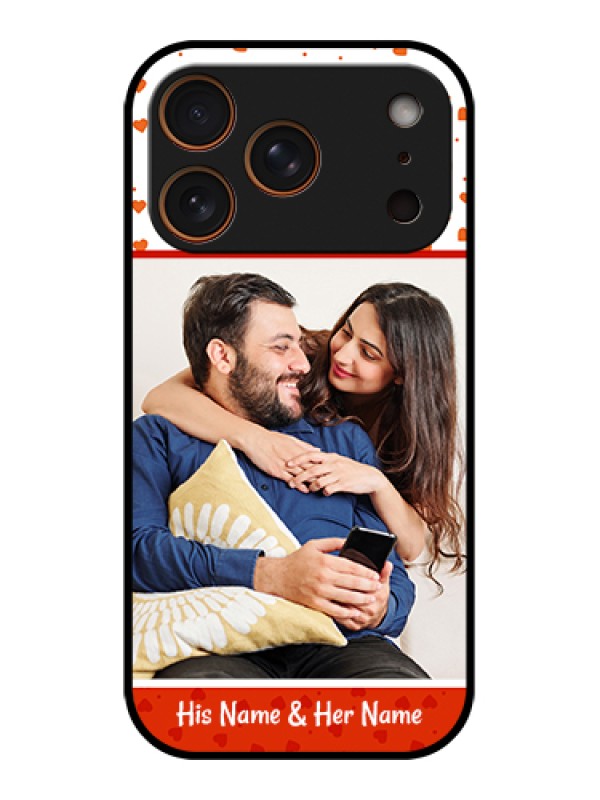 Custom Apple iPhone 17 Pro Custom Glass Phone Case - Orange Love Symbol Design