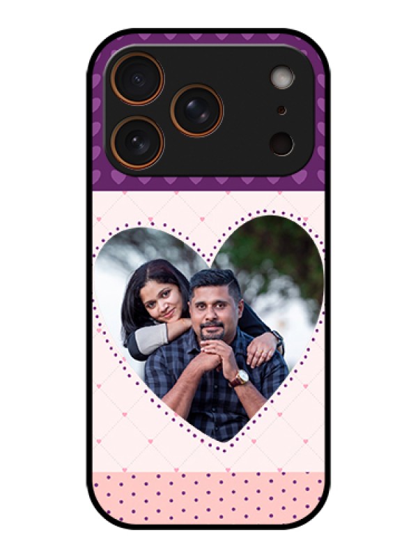 Custom Apple iPhone 17 Pro Custom Glass Phone Case - Violet Love Dots Design