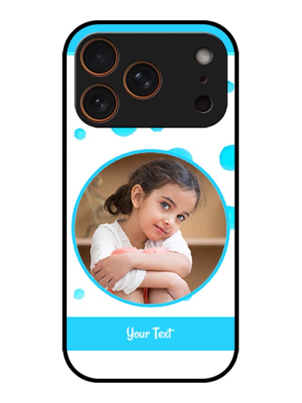 Custom Apple iPhone 17 Pro Custom Glass Phone Case - Blue Bubbles Pattern Design