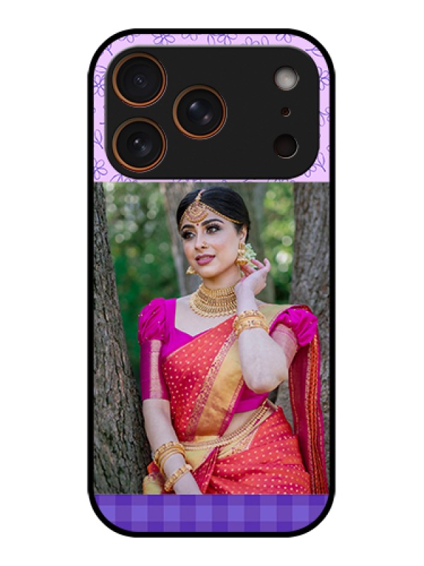Custom Apple iPhone 17 Pro Custom Glass Phone Case - Purple Floral Design