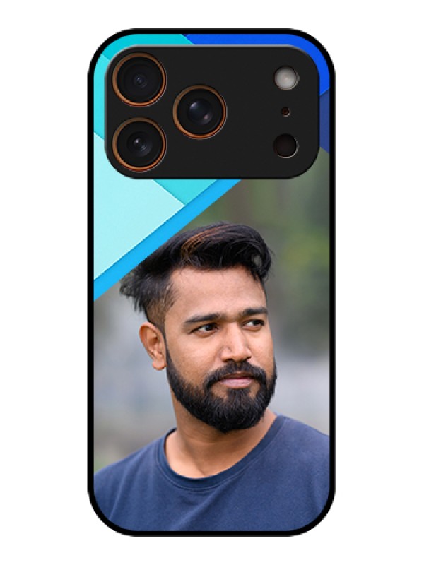 Custom Apple iPhone 17 Pro Custom Glass Phone Case - Blue Pattern Design