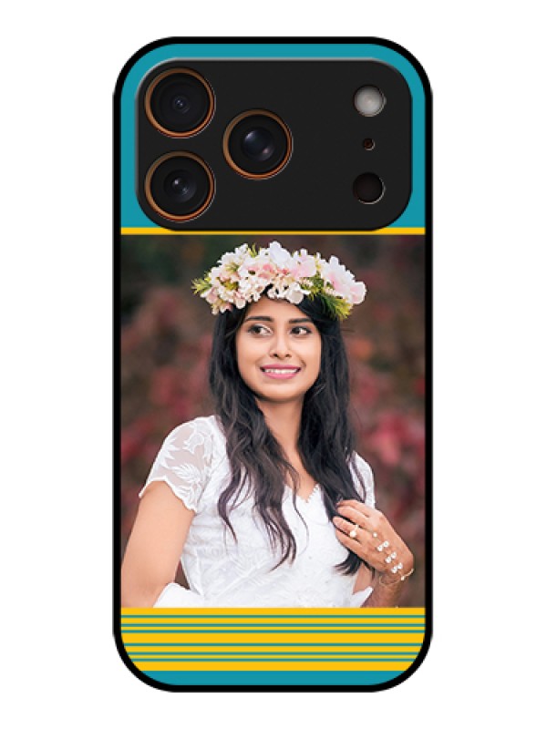 Custom Apple iPhone 17 Pro Custom Glass Phone Case - Yellow & Blue Design