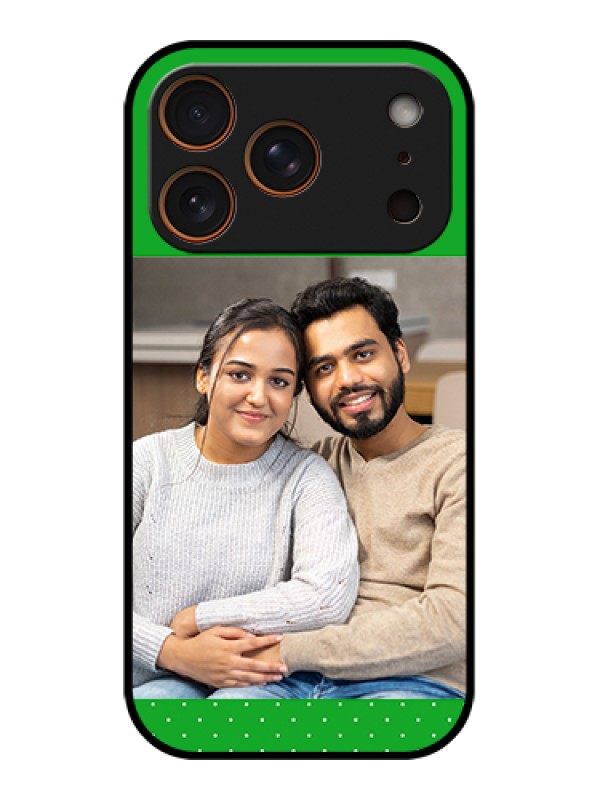 Custom Apple iPhone 17 Pro Custom Glass Phone Case - Green Pattern Design