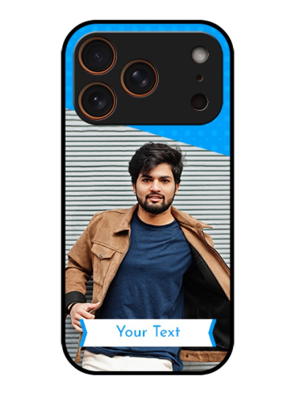 Custom Apple iPhone 17 Pro Custom Glass Phone Case - Simple Blue Color Design