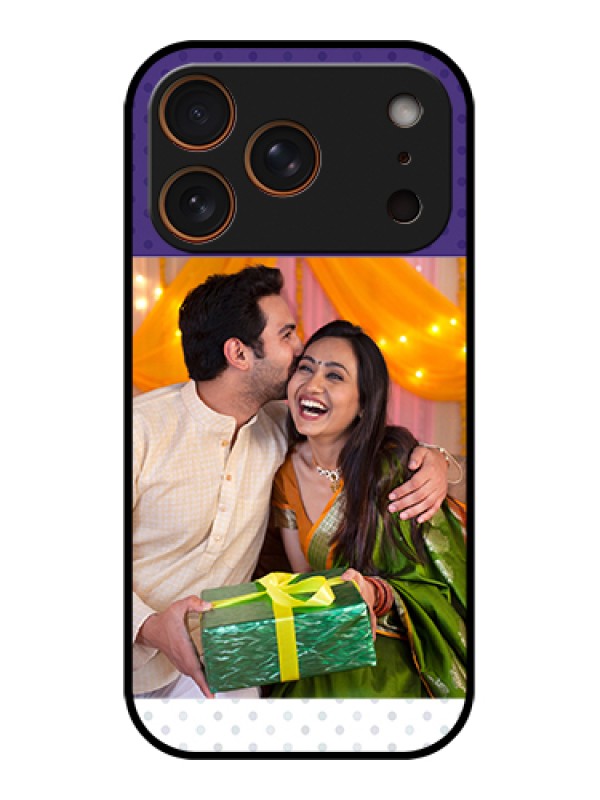 Custom Apple iPhone 17 Pro Custom Glass Phone Case - Violet Colored Pattern Design