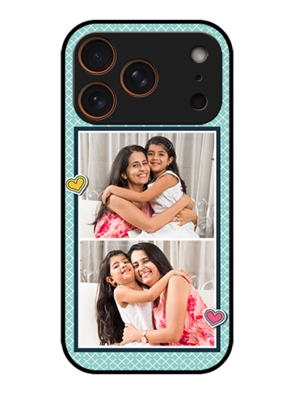 Custom Apple iPhone 17 Pro Custom Glass Phone Case - 2 Image Holder With Pattern Design