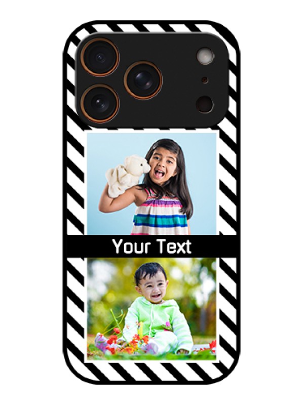 Custom Apple iPhone 17 Pro Custom Glass Phone Case - Black And White Stripes Design