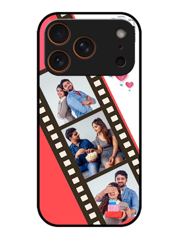 Custom Apple iPhone 17 Pro Custom Glass Phone Case - 3 Image Holder With Film Reel