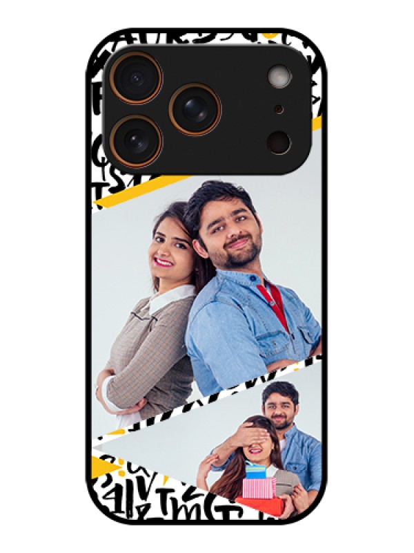 Custom Apple iPhone 17 Pro Custom Glass Phone Case - Letters Pattern Design