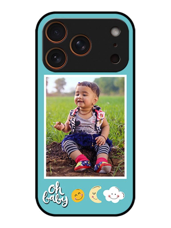 Custom Apple iPhone 17 Pro Custom Glass Phone Case - Smiley Kids Stars Design