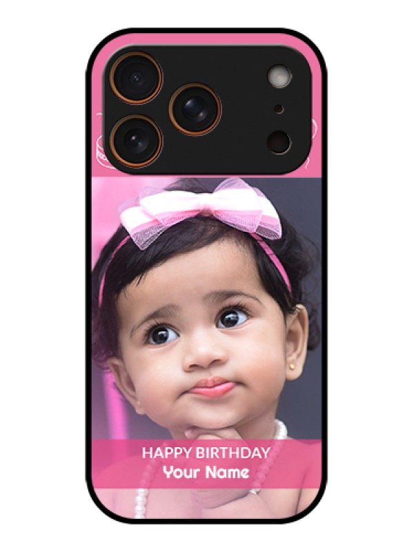 Custom Apple iPhone 17 Pro Custom Glass Phone Case - With Birthday Line Art Design