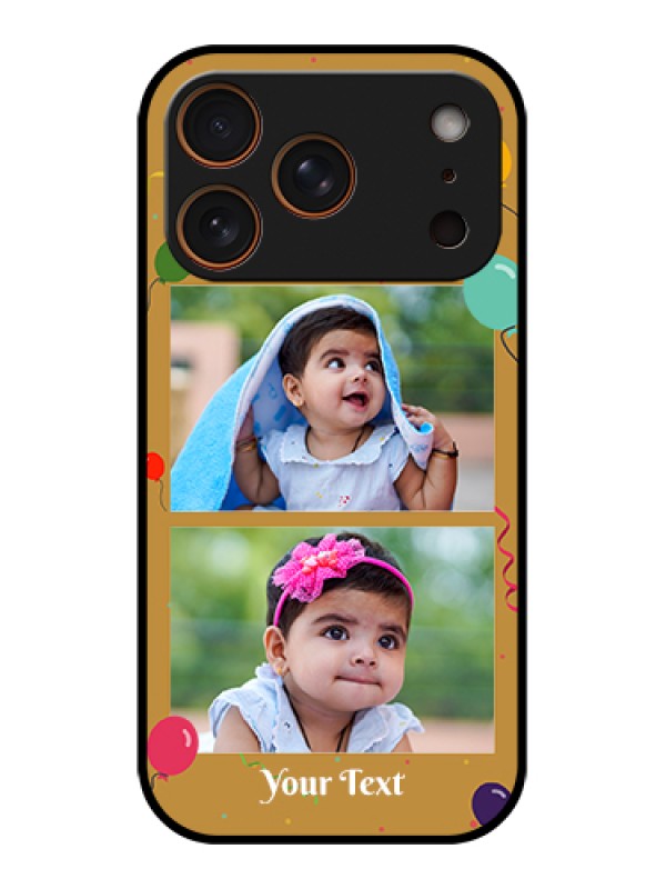 Custom Apple iPhone 17 Pro Custom Glass Phone Case - Image Holder With Birthday Celebrations Design